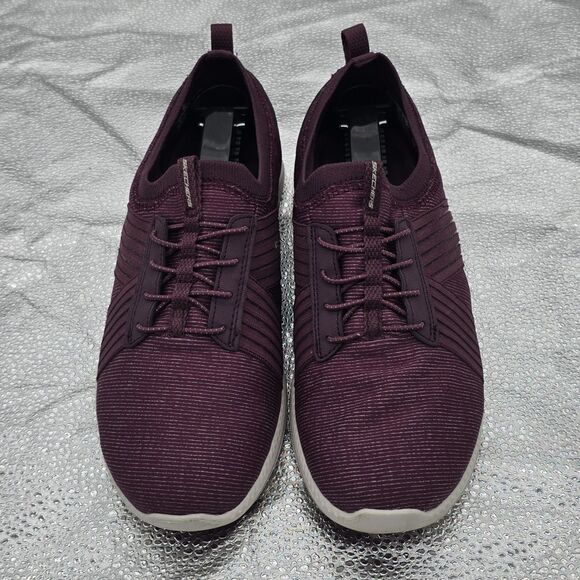 Skechers Flex City Pro Slip On Memory Foam Air Cooled Sneakers Burgundy Size 9 - Picture 3 of 9
